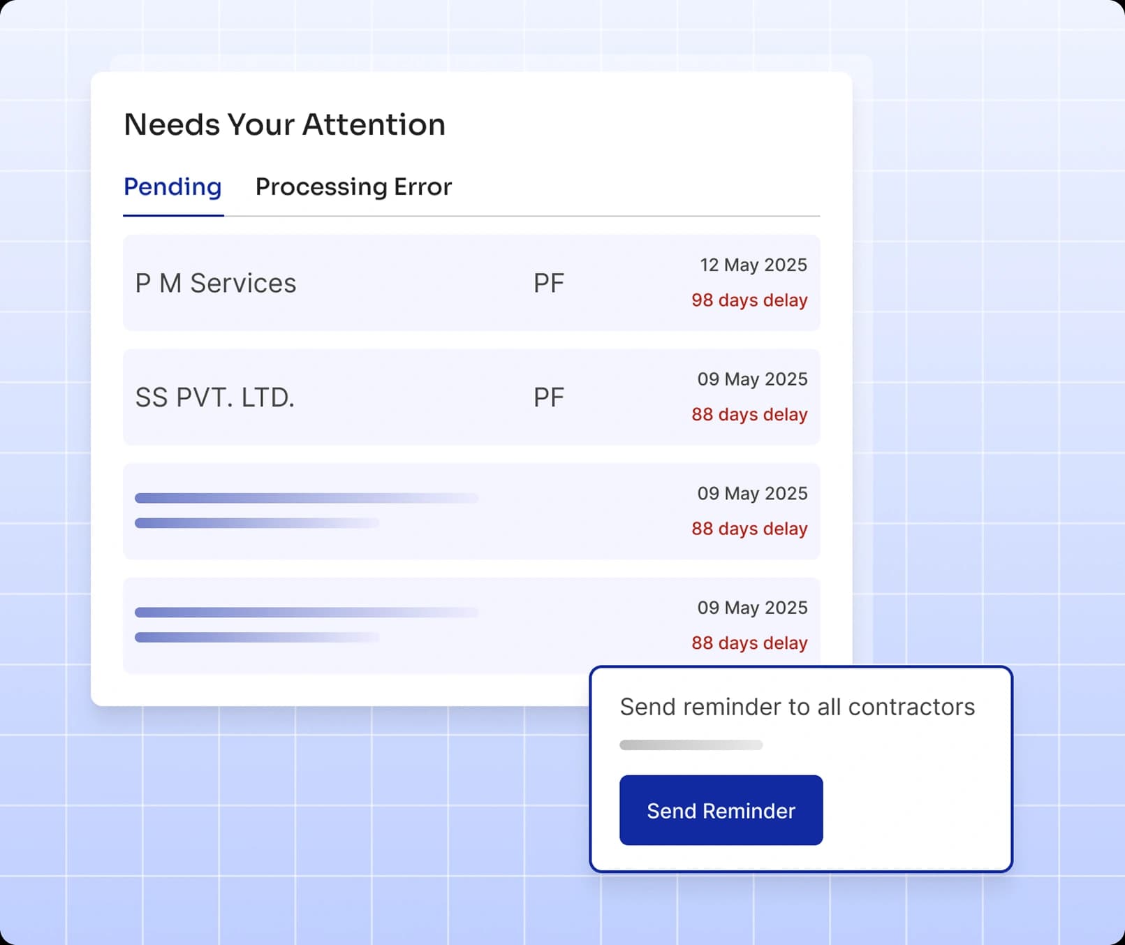 Contractor Performance Dashboard