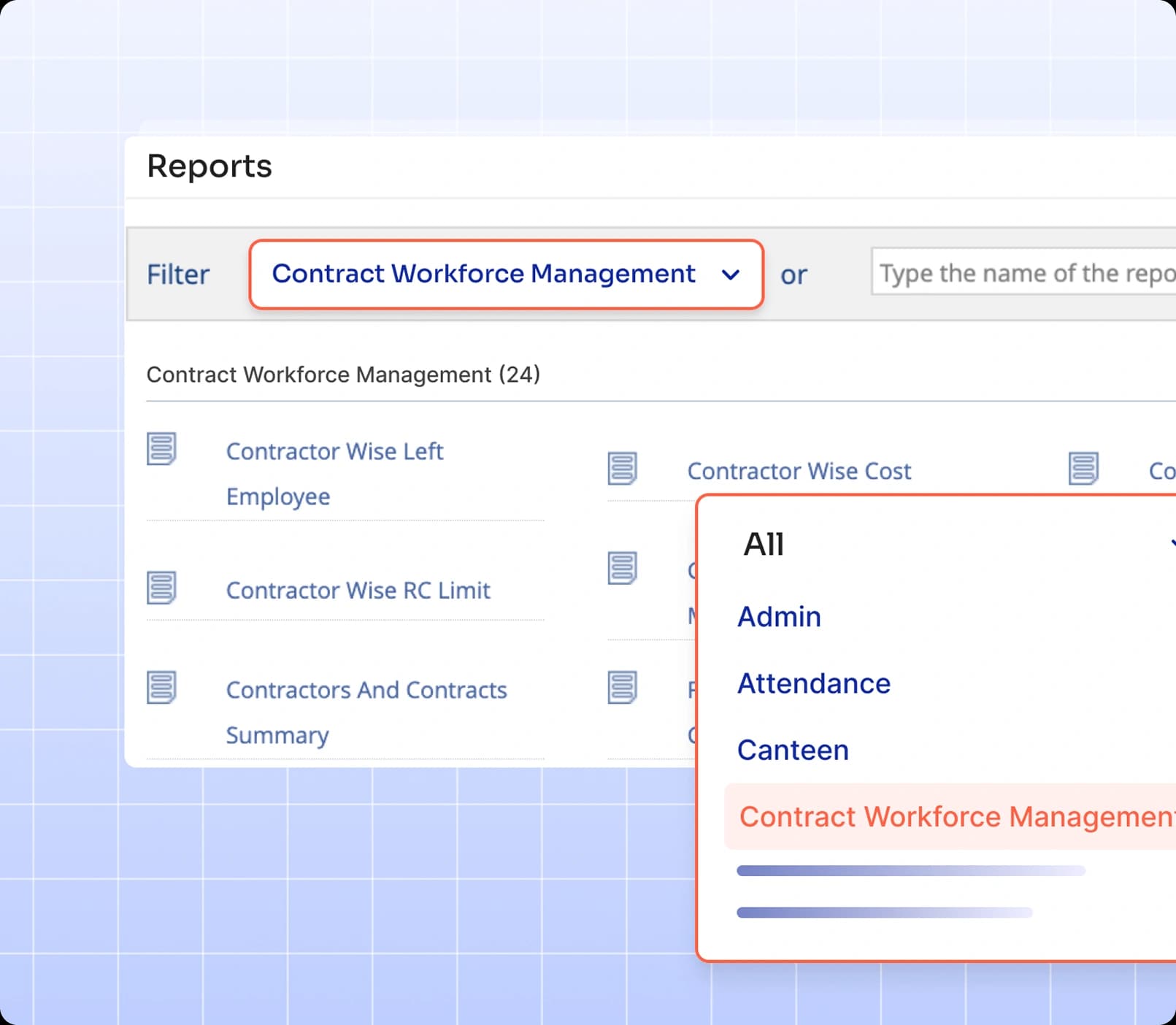 Contract Workforce Management Reports