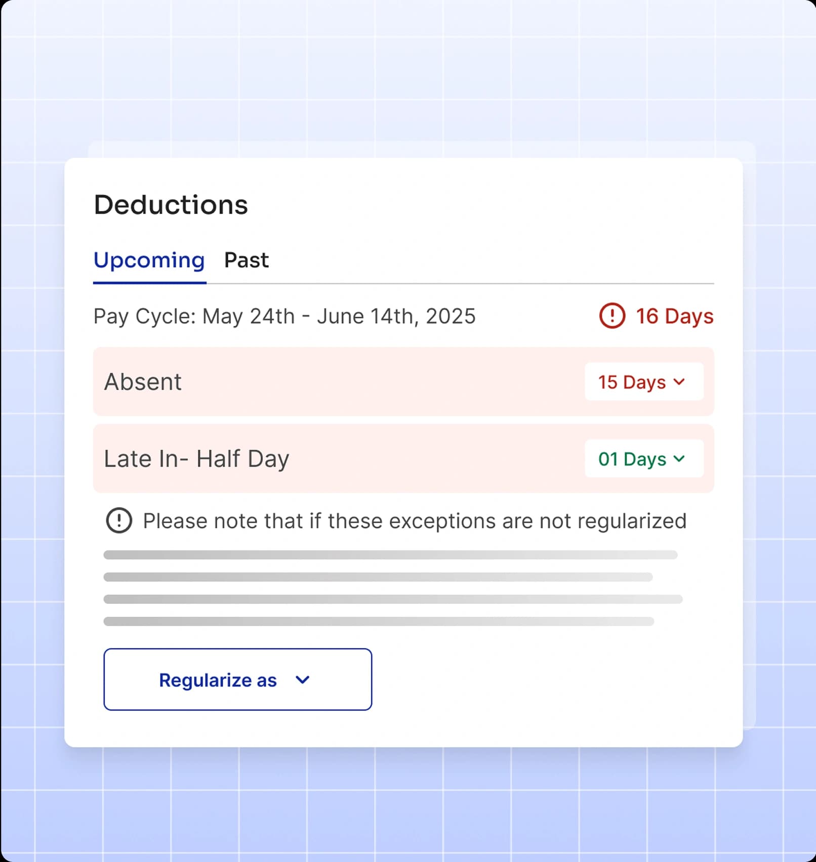 Deductions & leave encashment